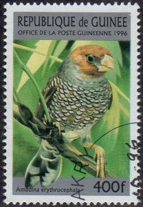 Guinea 1371 - Cto - 400fr Red-headed Finch (1996) (cv $0.90) (2)