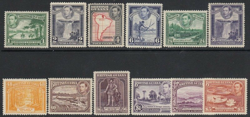 British Guiana, Sc 230-241 (SG 308-319), MLH/HR, perf vars