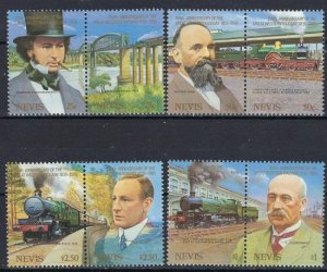 Nevis 438-41 MNH 1985 Trains (an9086)