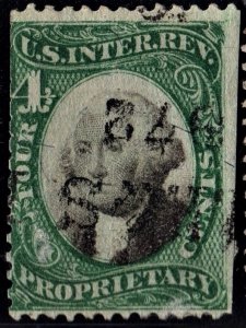 RB4a 4¢ Proprietary Stamp (1874) Used/Fault