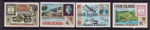 Cook Islands-Sc#195-8-unused hinged set-Stamp on Stamp-1967-