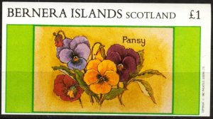 {B016} Bernera Scotland Flowers (8) S/S 1£ MNH Cinderella !!