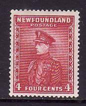 Newfoundland-Sc#189- id12-unused 4c rose lake Prince of Wales-1932-7-