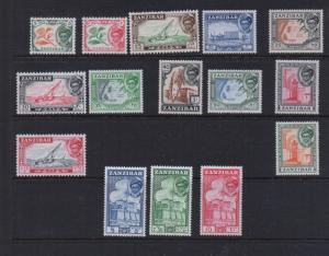 Zanzibar Sc 249-63 1957 long stamp set mint NH