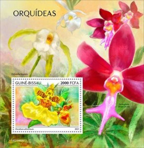 Guinea-Bissau - 2021 Orchid Flowers - Stamp Souvenir Sheet - GB210602b1