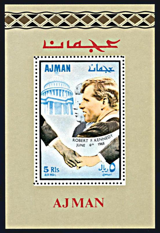 Ajman Michel Block 48, MNH, Robert and John Kennedy souvenir sheet