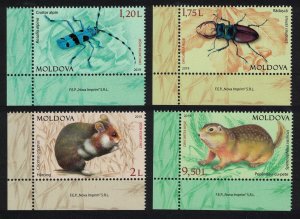 Moldova Beetles Rodents Endangered Animals Fauna 4v Corners 2019 MNH