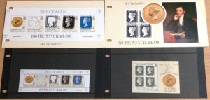 ISLE OF MAN MNH 1990 THE PENNY BLACK SET & MINISHEET SG442/7