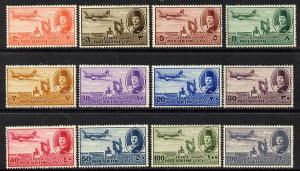 Egypt 1947 Dakota 'Air' set of 12 unmounted mint, SG 322-33*