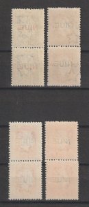 NIUE 1911 SG 28b/31b MNH Cat £119