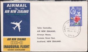 FIJI 1965 Air New Zealand first flight cover Nadi to Auckland..............A7809