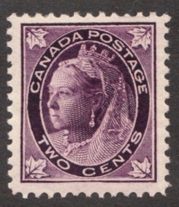 1897 Canada Sc #68 - 2¢ Maple Queen Victoria - MHR Cv$50