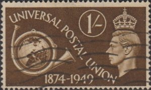 Great Britain #279 1949  1S Brown UPU USED-Fine-H.