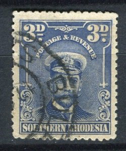 RHODESIA; 1913-22 early GV Admiral issue used Shade of 3d. value