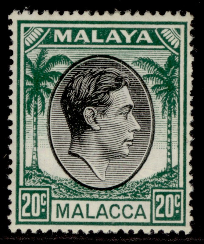 MALAYSIA - Malacca GVI SG11, 20c black & green, M MINT. Cat £11. 