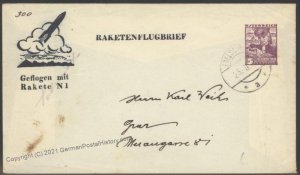 Austria 1935 Rocket Mail N1 Cover Signed Schmiedl Raketenpost Ededschrott 103473