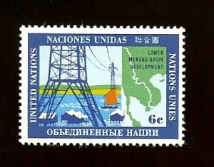 UN NY #205 6c Mekong River, Power Lines and map of Delta MNH