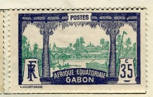 FRENCH COLONIES GABON; 1910 early local pictorial issue fine Mint 35c. value