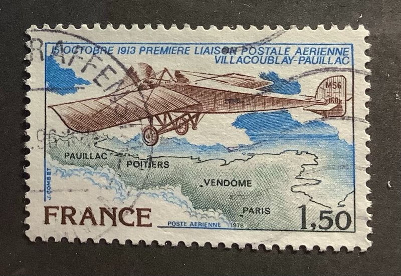 France 1978 Scott C50 used - 1.50 fr,  first air link Villacoublay Pauillac