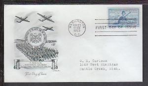 US National Guard 1953 Artmaster Typed FDC BIN