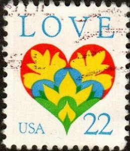 United States 2248 - Used - 22c Love / Heart (1987)