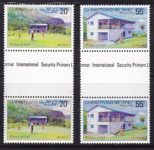 Christmas Island 1979 GOLF issue in Gutter Pairs  VF/NH