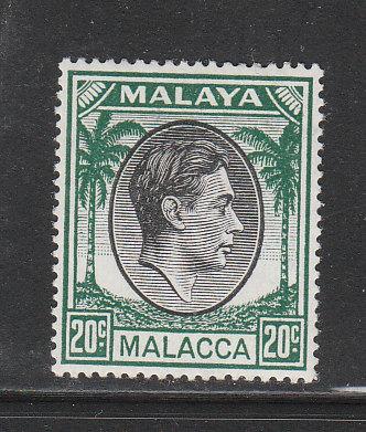 Malaya Malacca 1949 Sc 11 20c green&black MNH