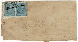 Confederate States 1860's Weldon, N.C. cancel on cover, Scott 7 pair