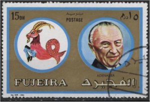 Fujeira Mi 1307 (used cto) 15dh Zodiac: Adenauer, Capricorn (1973)