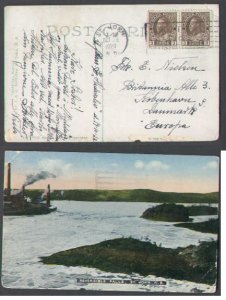 Canada-Covers #4432-3c (2) Admiral-p/c-St John, NB-Oct 20 1923- 6c UPU p/c rate