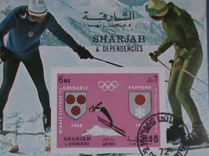 SHARJAH-STAMP:- 1972-  WINTER OLYMPIC SAPPORO'72  WINNERS- CTO S/S SHEET NH