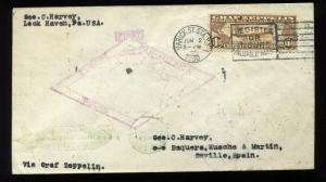 Scott #C14 Graf Zeppelin Used Stamp on Nice Flight Cover  (Stock #C14-75)