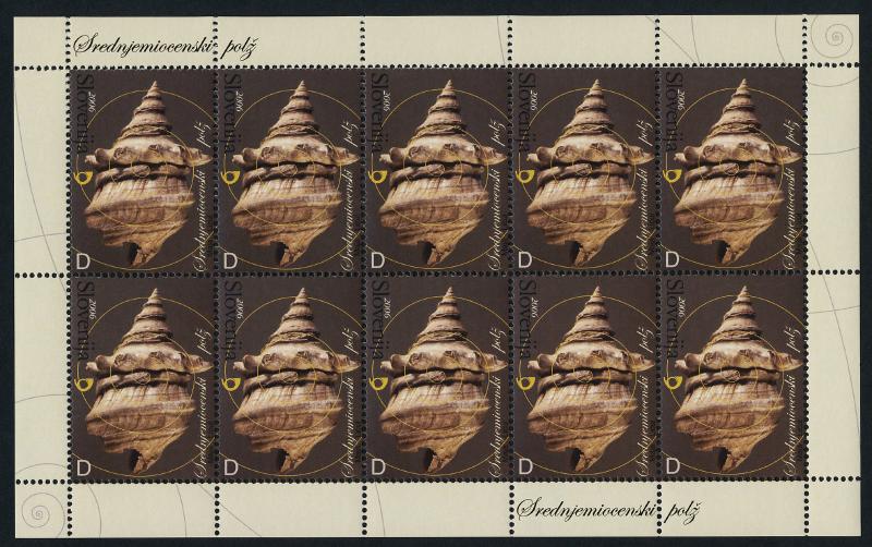 Slovenia 659 Sheet MNH Pereiraea Gervaisi Fossil, Shell