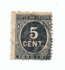 Spain War Tax 1898 - Scott MR23 used -5c, Numeral