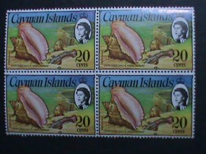 CAYMAN ISLANDS 1974-SC# 341 SEA SHELL-PISTOL & GOLD CUP-MNH BLOCK VF-NH