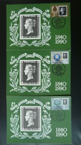 postal history black penny set of 3 maximum card USSR Russia 86698