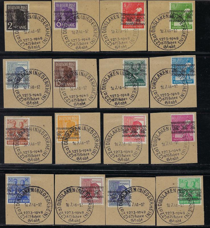 Germany AM Post Scott # 600 - 616, used, special cancel, opp