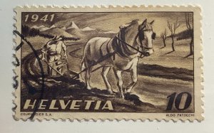 Switzerland 1941 Scott 279 used - 10c,  National cultivation labor