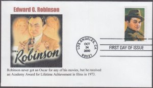 USA # 3446.3 FDC EDWARD G ROBINSON, HOLLYWOOD ACTOR, BORN EMANUEL GOLDENBERG