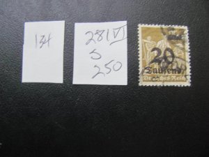 Germany 1923 USED SIGNED BPP MI. 281 VI SC 245 XF 250 EUROS (124)