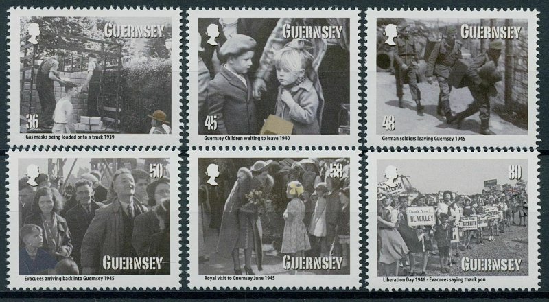 Guernsey 2010 MNH Military Stamps WWII WW2 Guernsey Evacuees Liberation 6v Set 