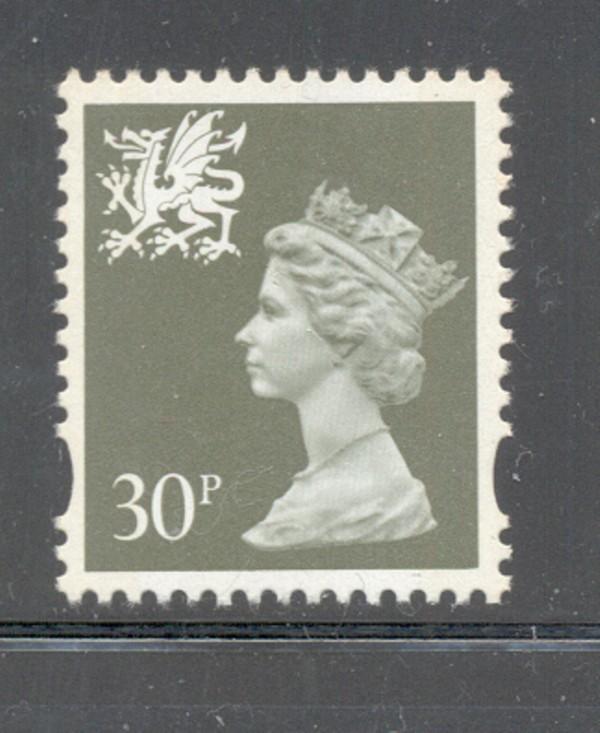 GB Wales SC WMMH62 1993 30p ol grn Machin Head stamp mint NH