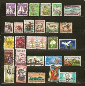 South Africa Collection of 27 Different 1950's-1970's Stamps Used