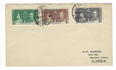 1937 Nyasaland First Day Cover - King George Coronation (II62)