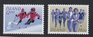 Iceland # 578-579, Sports - Skiing & Running,  Mint NH, 1/2 Cat.