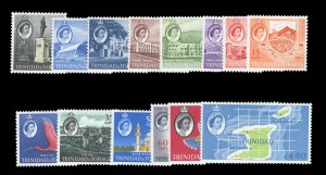 Trinidad and Tobago #89-101 Cat$54.45, 1960 QEII, complete set, lightly hinged