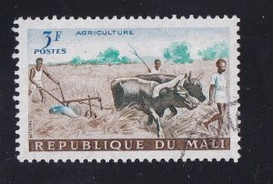 Mali   #19 cancelled  1961  cattle  3fr