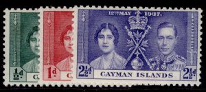 CAYMAN ISLANDS GVI SG112-114, 1937 CORONATION set, M MINT.