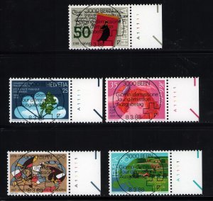 Switzerland 817-821 used stamps superb cancels (1)