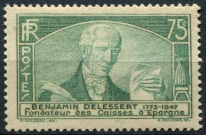 France Sc#301 MNH, 75c bl grn, Famous people (1935)